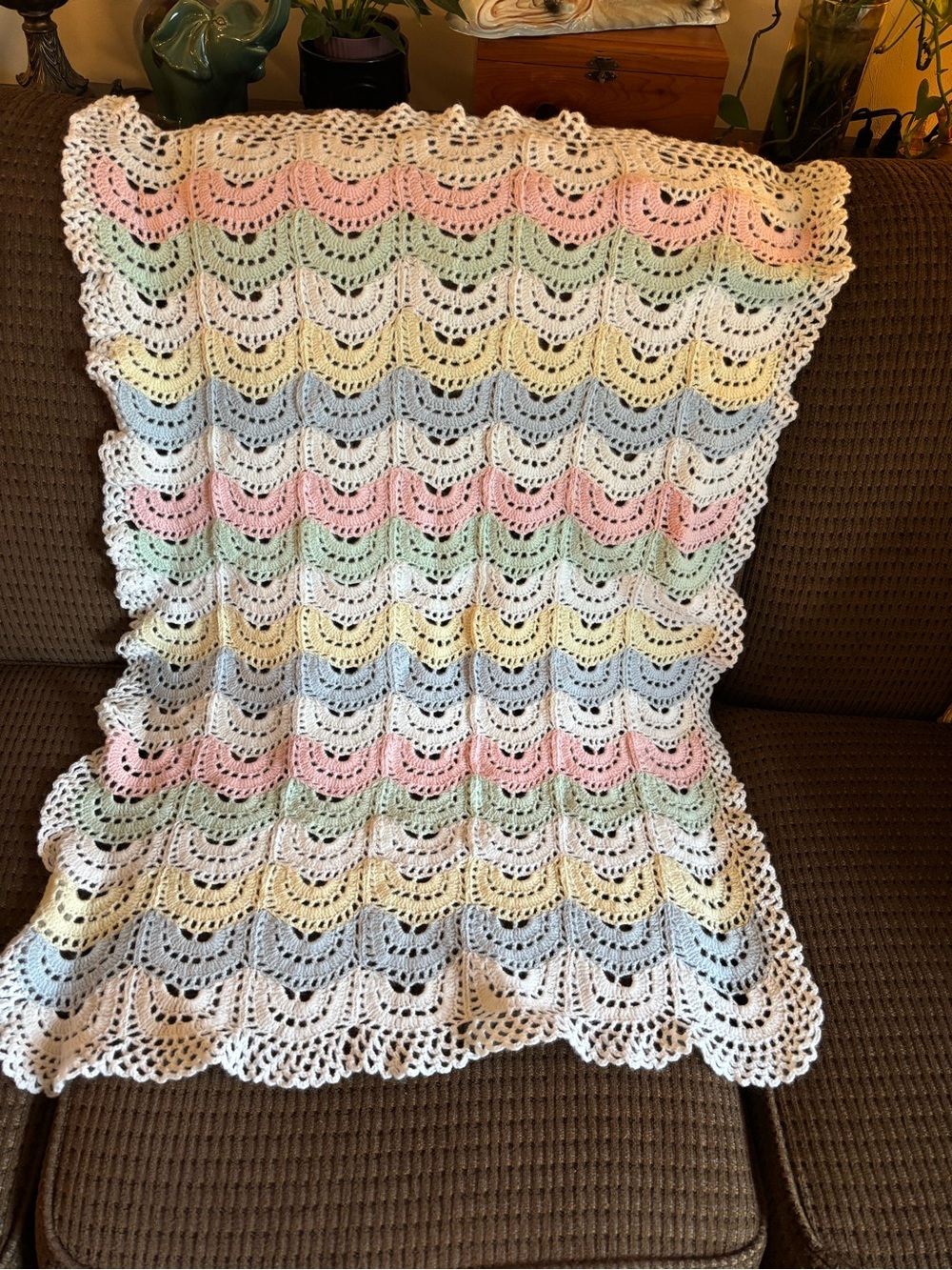 Hand crochet newborn blanket